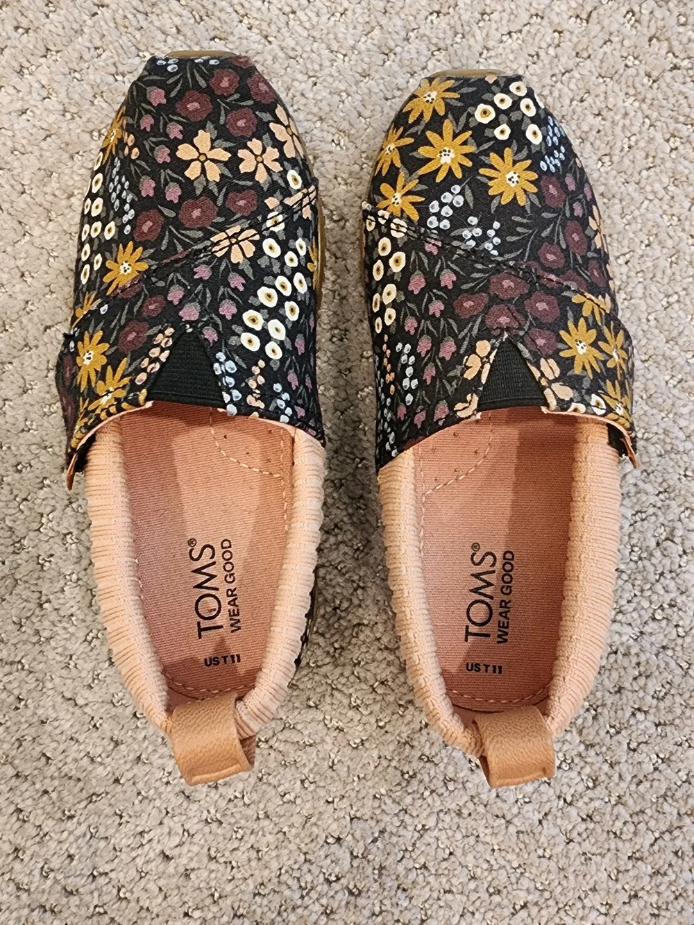 TOMS Kids Floral Slip-On Shoes